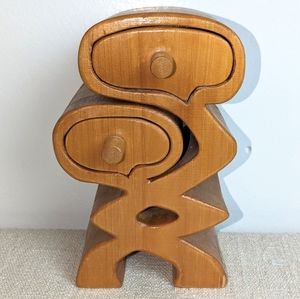Unique Handmade Wooden Draw Tabletop Ornament with working draws